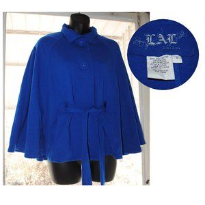 LAL LIVE A LITTLE Royal Blue Cape w/ Tie Belt Sz S
